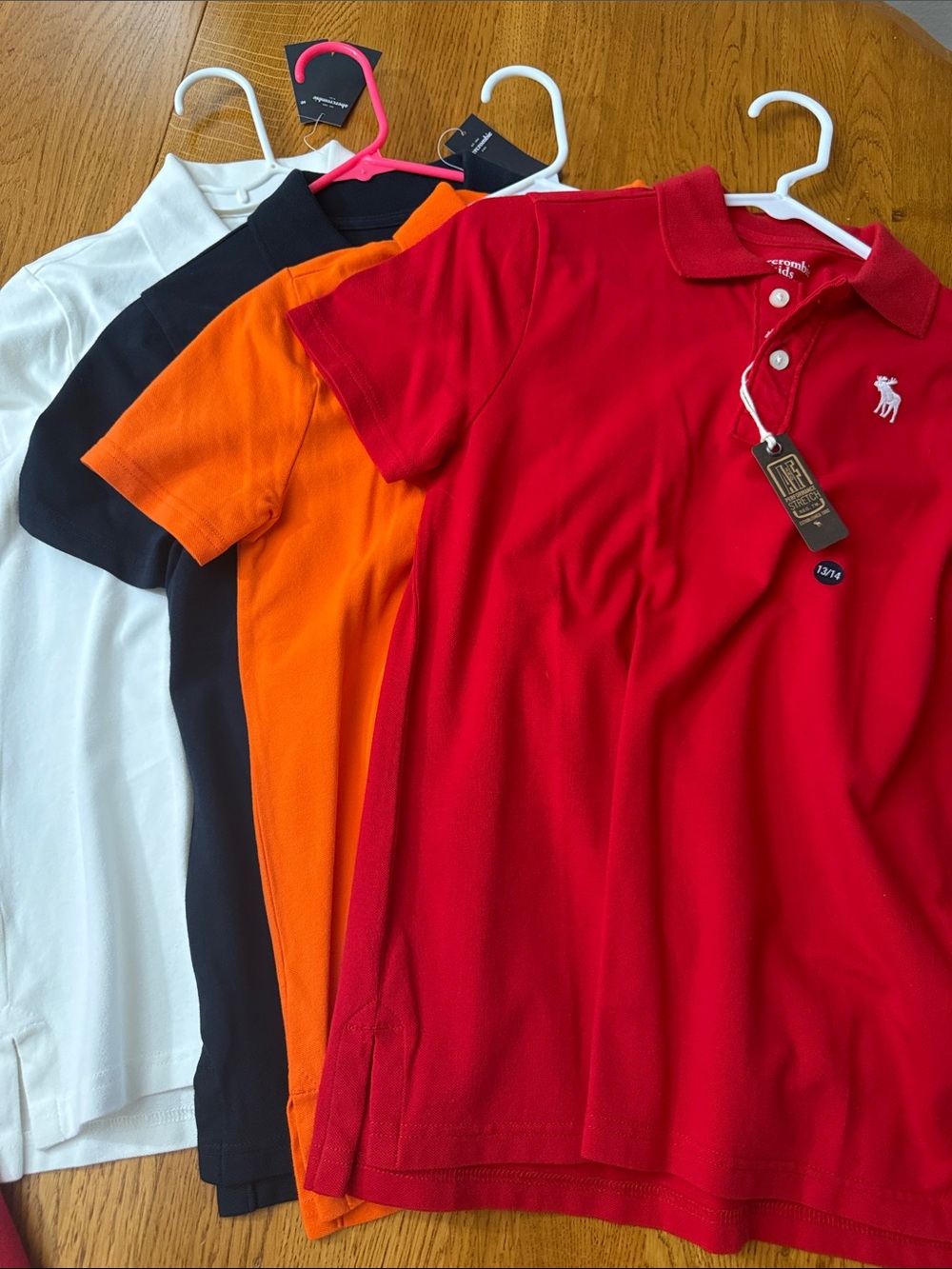 Abercrombie & Fitch Kids 13/14 Embroidered Polo Shirt (Lot of 4) NWT